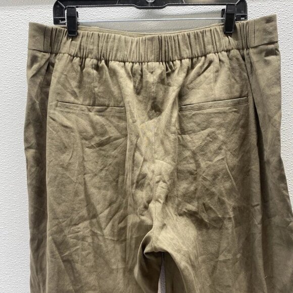 Vince Women's Soft Linen Blend High Rise Pull-On Pants Size XL | Color: Olive - Picture 3 of 7